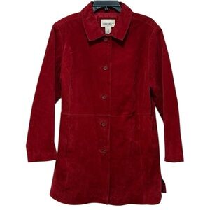 VTG 90s Cherokee Red Suede Leather Jacket XL Holiday Boho Hippie Classic